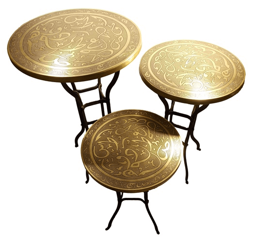 Three Moroccan Brass Tables